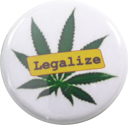 Legalize cannabis Button white